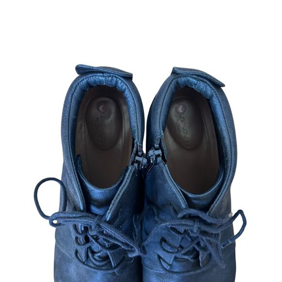 Clarks Un Tallara Eva Black Wedge Ankle Booties Sz 8 - Picture 3 of 10